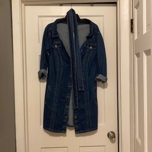 Denim off the shoulder dress